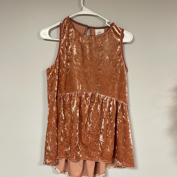 Knox Rose Women's' Small top/blouse, Dusty pink, shimmery velour, sleeveless - Picture 1 of 7